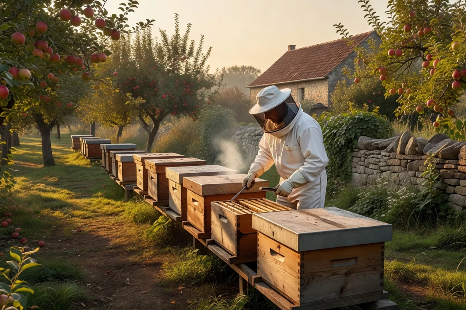 Ruche vitrée géante présentée dans un musée de l'abeille en Flandre